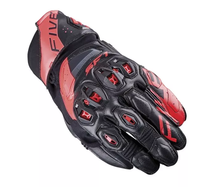 Rukavice na moto Five SF1 Evo black/fluo red