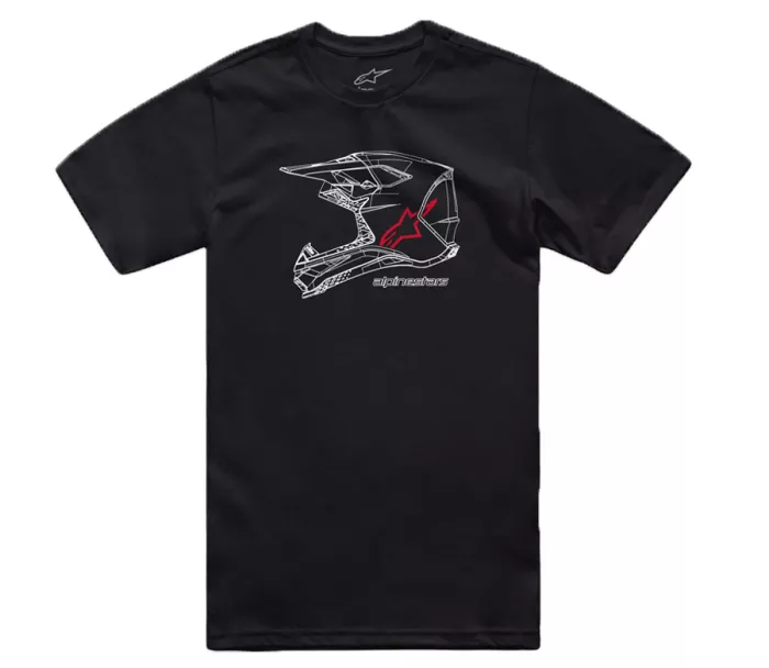 Pánské tričko 2024 Alpinestars MX helmet CSF black