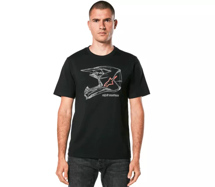 Pánské tričko 2024 Alpinestars MX helmet CSF black