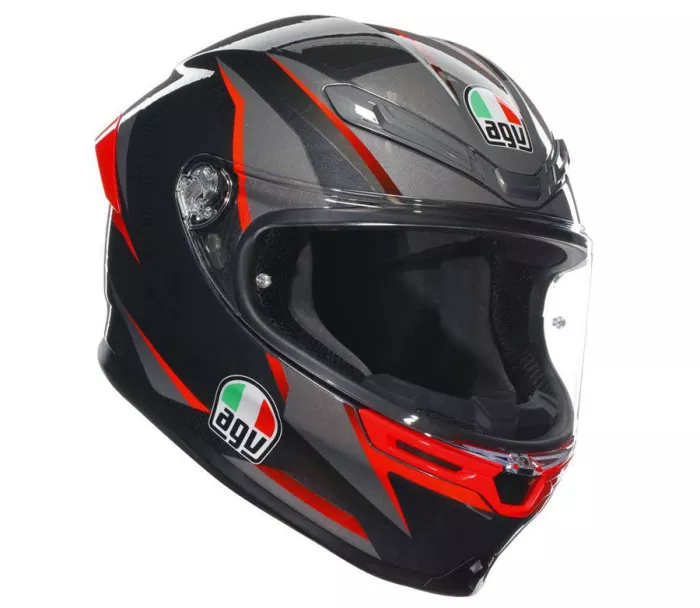 Helma na motorku AGV K6S SLASHCUT BLACK/GREY/RED