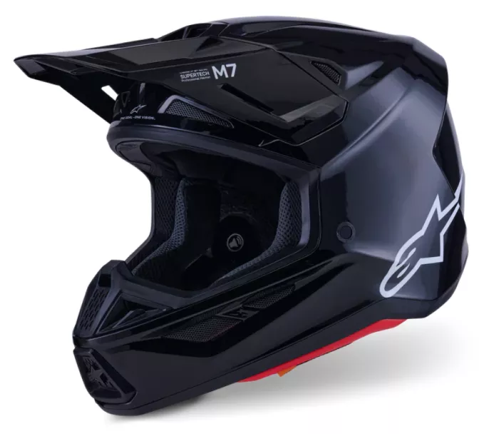 Helma na motokros 2026 Alpinestars SM7 Solid black glossy