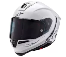Závodní helma 2024 Alpinestars Supertech R10 Solid white glossy/black matt