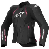 Dámská kožená bunda 2025 Alpinestars Stella Dusk black/diva pink/white
