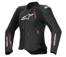 Dámská kožená bunda 2025 Alpinestars Stella Dusk black/diva pink/white