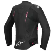 Dámská kožená bunda 2025 Alpinestars Stella Dusk black/diva pink/white