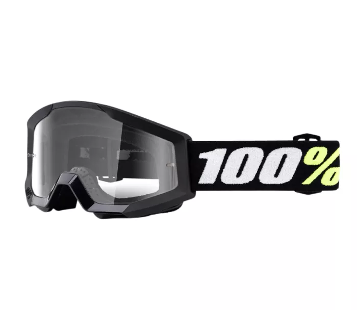 Dětské brýle 100% strata black mini goggle clear lens