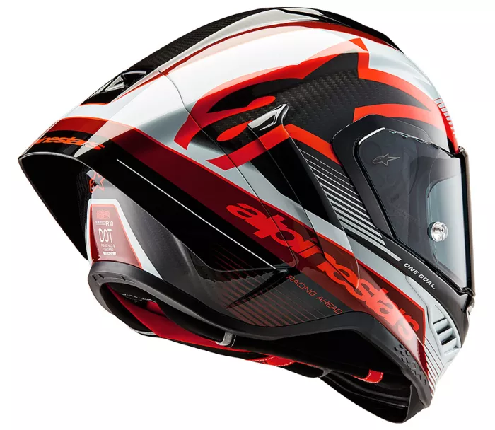 Závodní helma 2024 Alpinestars Supertech R10 Team black/carbon red/white glossy