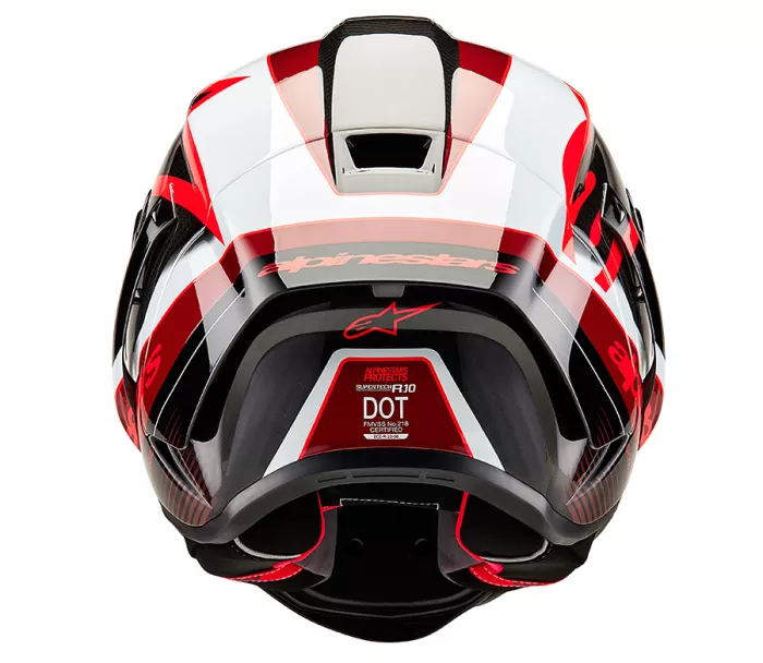 Závodní helma 2024 Alpinestars Supertech R10 Team black/carbon red/white glossy