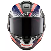 Integrální helma 2024 Alpinestars Supertech R10 Team black/carbon red fluo/dark blue matt