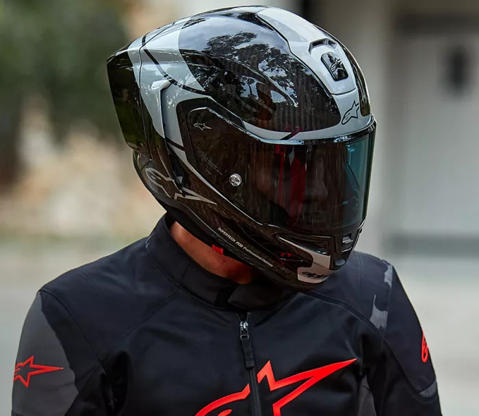 Helma na moto 2024 Alpinestars Supertech R10 Element black/carbon silver/black glossy