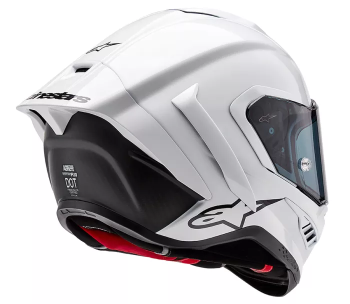 Závodní helma 2024 Alpinestars Supertech R10 Solid white glossy/black matt