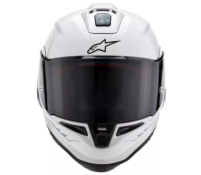 Závodní helma 2024 Alpinestars Supertech R10 Solid white glossy/black matt