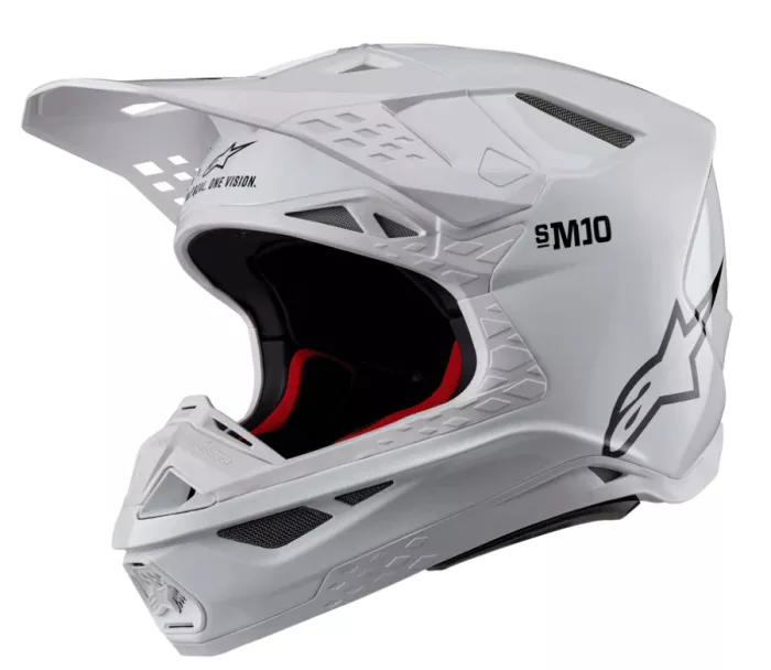 Motokrosová helma 2026 Alpinestars S-M10 Supertech Solid white/glossy