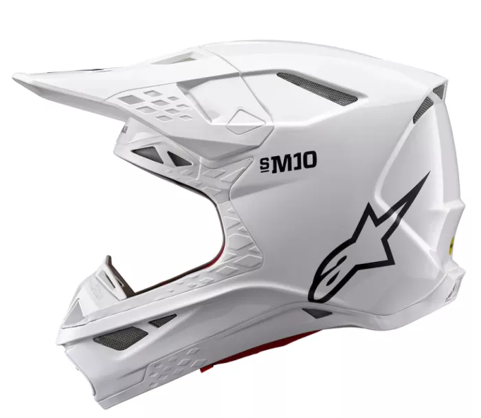 Motokrosová helma 2026 Alpinestars S-M10 Supertech Solid white/glossy