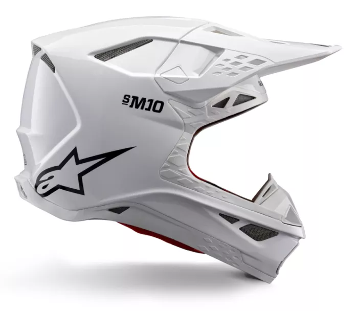 Motokrosová helma 2026 Alpinestars S-M10 Supertech Solid white/glossy
