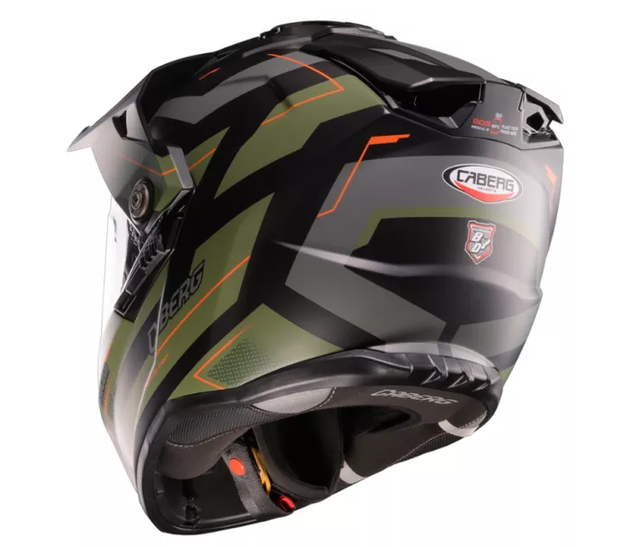 Helma na moto Caberg Tanami Ranger matt black/military green/orange