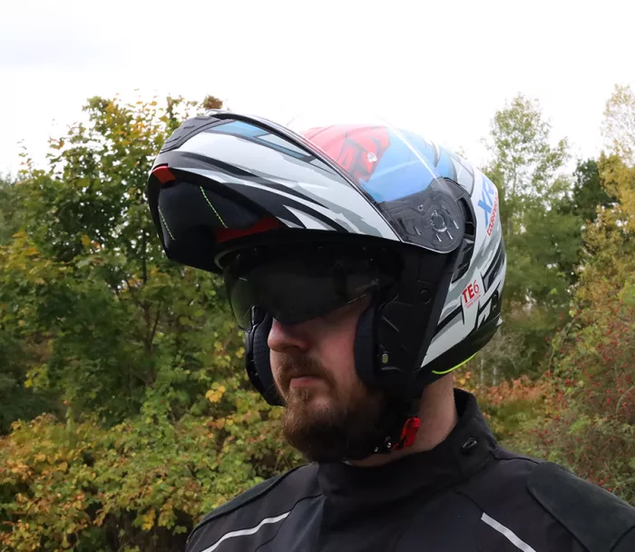 Výklopná helma XRC Touraner 3.0 red/blue/white/black