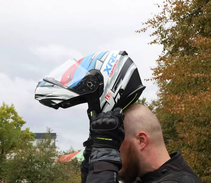 Výklopná helma XRC Touraner 3.0 red/blue/white/black