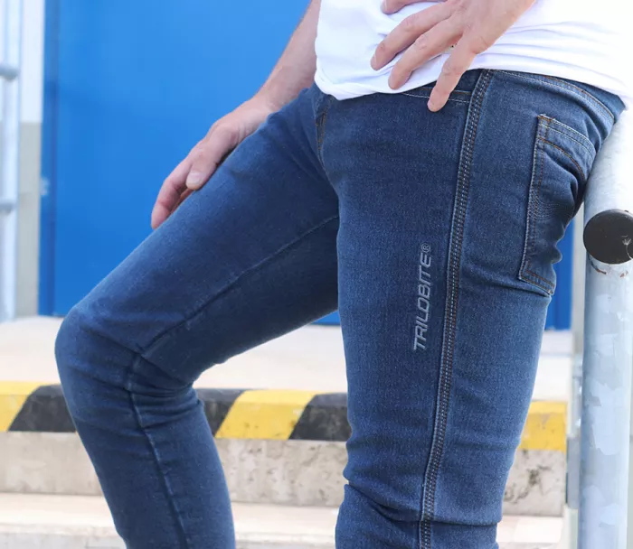 Pánské džíny na moto Trilobite Uptown skinny fit monolayer AAA blue