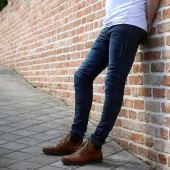 Pánské džíny na moto Trilobite Uptown skinny fit monolayer AAA blue