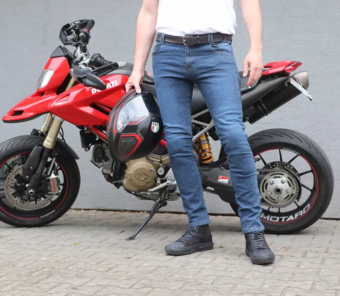 Pánské džíny na moto Trilobite Uptown skinny fit monolayer AAA blue