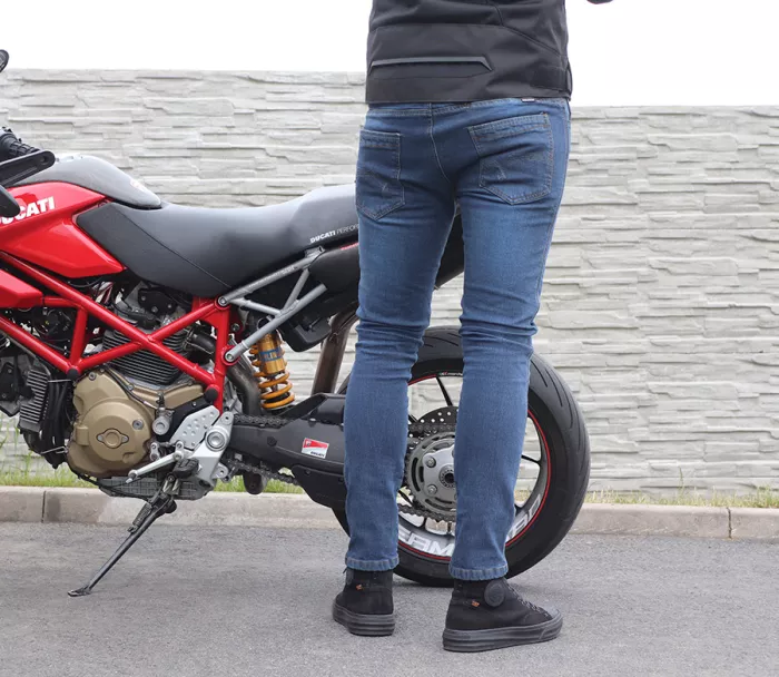 Pánské džíny na moto Trilobite Uptown skinny fit monolayer AAA blue