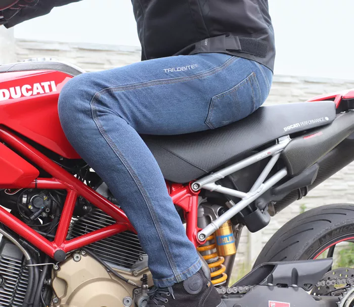 Pánské džíny na moto Trilobite Uptown skinny fit monolayer AAA blue