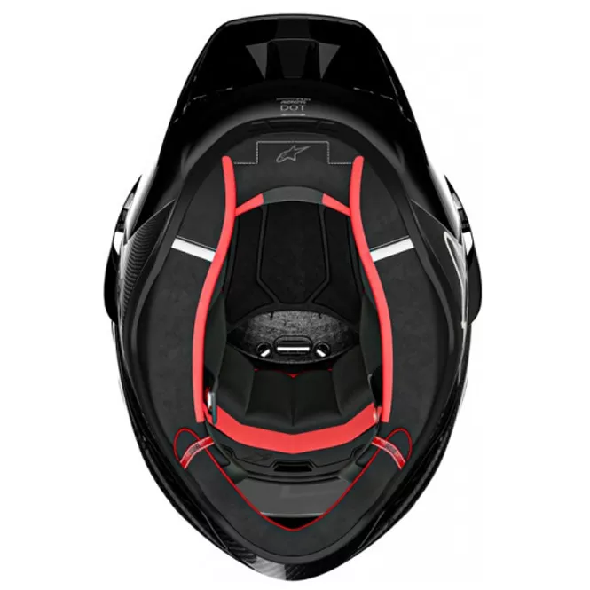 Závodní helma 2024 Alpinestars Supertech R10 Team black/carbon red/white glossy