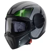 Otevřená helma Caberg Ghost X Vyrus matt black/grey/green fluo
