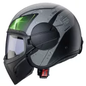 Otevřená helma Caberg Ghost X Vyrus matt black/grey/green fluo
