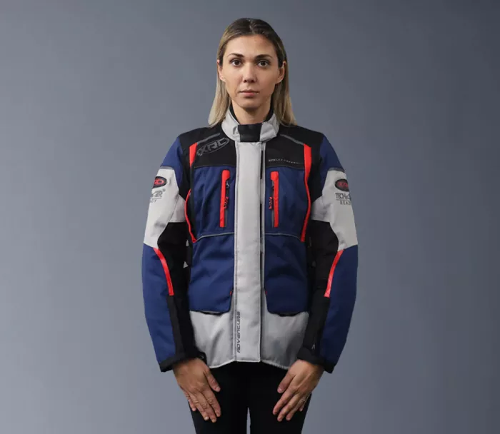 Dámská bunda na moto XRC Winkle 2.0 WTP adventure black/grey/blue/red