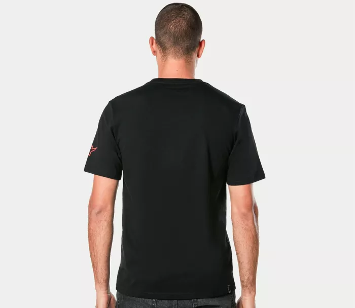 Pánské tričko 2024 Alpinestars Linear Wordmark 2.0 CSF black/grey/red