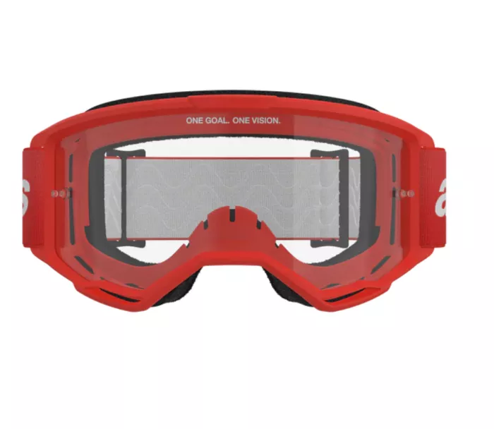 MX brýle 2025 Alpinestars Vision 3 Wordmark red/clear