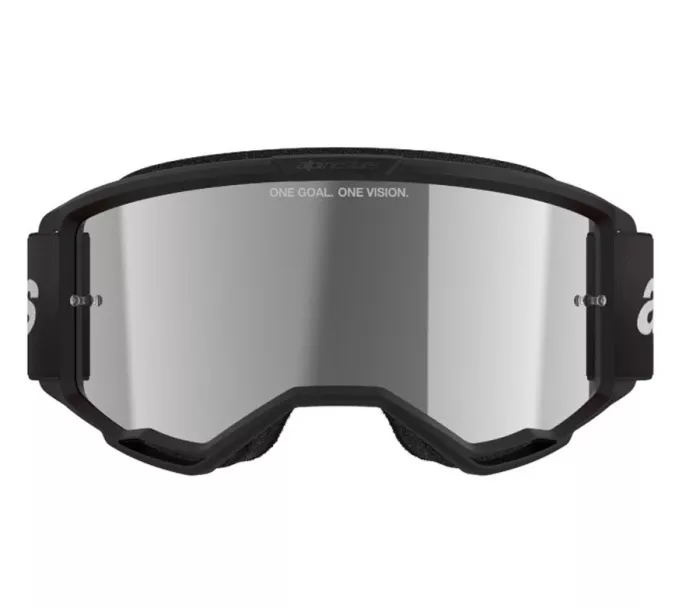 Motokrosové brýle 2025 Alpinestars Vision 3 Wordmark black/mirror silver