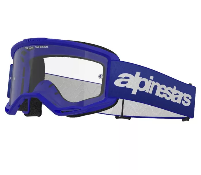Motokrosové brýle 2025 Alpinestars Vision 3 Wordmark blue/clear