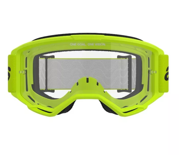 Motokrosové brýle 2025 Alpinestars Vision 3 Wordmark yellow fluo/clear