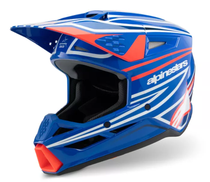 Dětská helma 2026 Alpinestars SM3 Wurx blue/red/white/black glossy