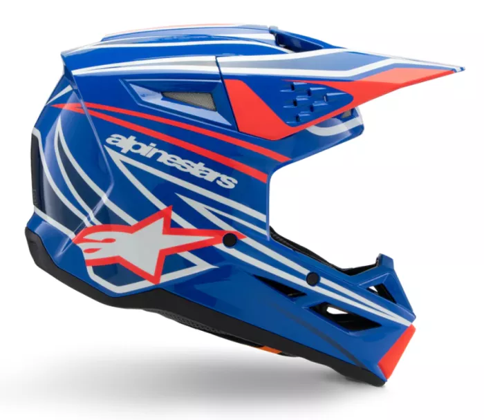 Dětská helma 2026 Alpinestars SM3 Wurx blue/red/white/black glossy