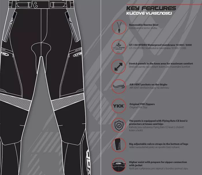 Kalhoty na motorku XRC Winkle WTP blk/grey/fluo