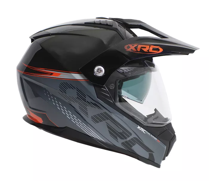 Helma na motorku XRC Dual Alpiner 3.0 dark grey/black/orange